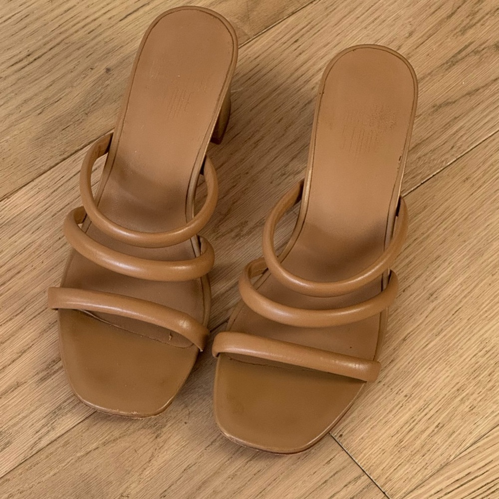 Charlotte stone belle tan sandal heel